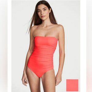 VICTORIA'S SECRET SWIM - Ruched One-Piece Swimsuit - Coral Blaze